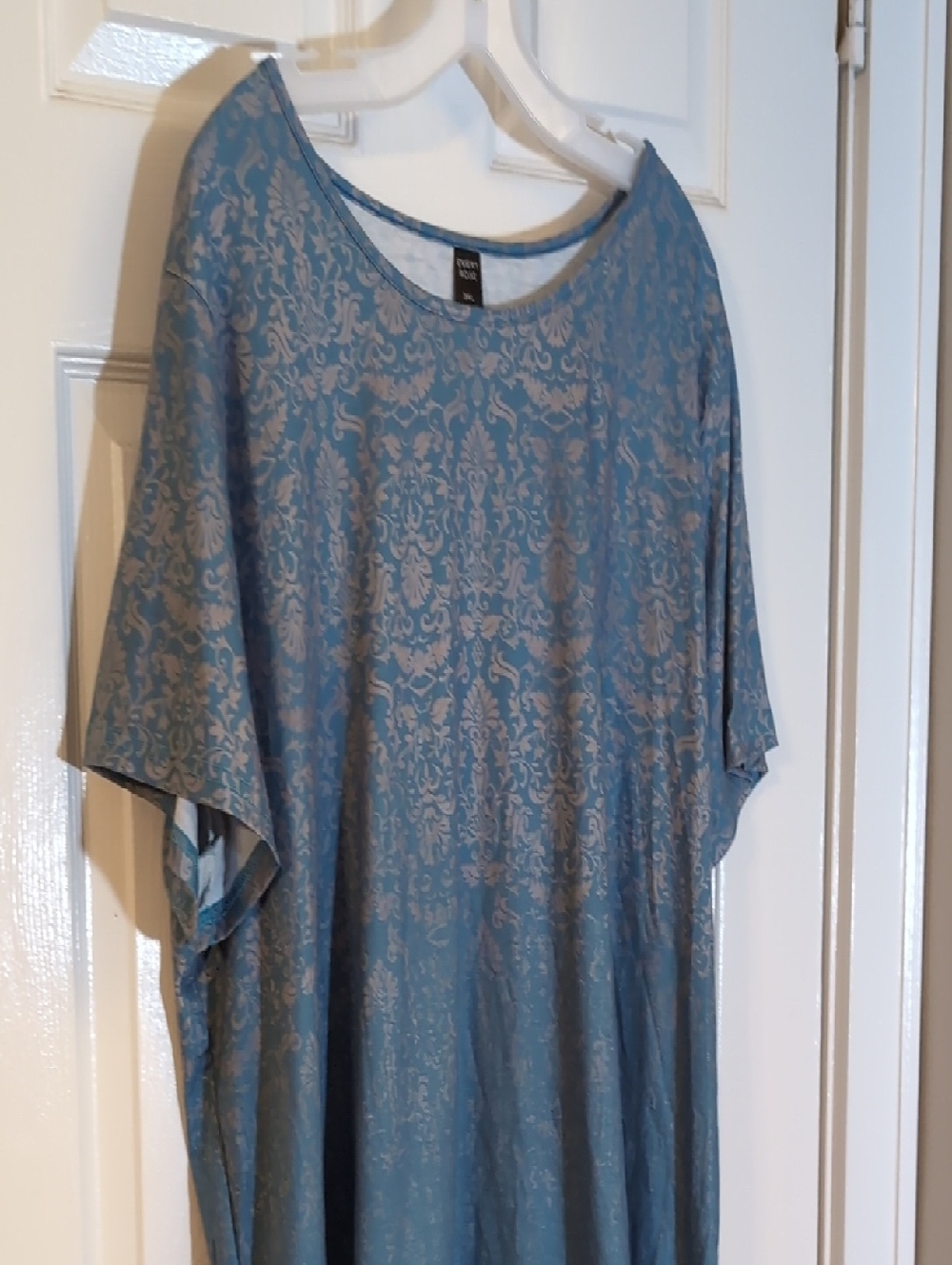 Women's Blue Patterned Short-Sleeve Top - Picture 1 of 4